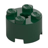 Lego Brick Round 2 x 2 with Axle Hole / Dark Green