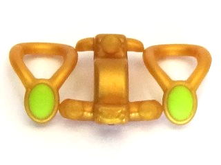 Lego Mini Doll, Necklace Amulet with Molded Lime Stone Pattern, 2 on Sprue