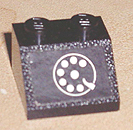 Lego Slope 45 2 x 2 with White Telephone Dial on Black Background Pattern (Sticker) - Sets 264-1 / 295