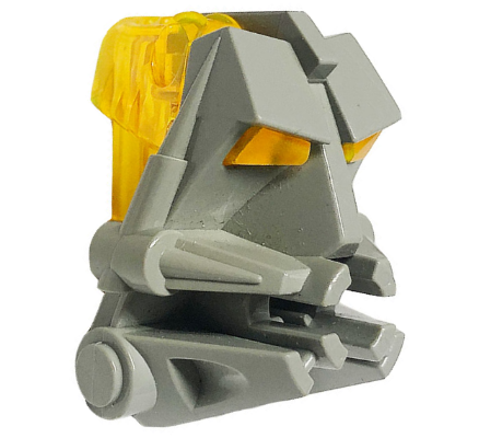 Lego Bionicle Head Connector Block 3 x 4 x 1 2/3 with Trans-Neon Yellow Eye / Brain Stalk (32553 / 32554)