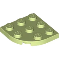 Plate Round Corner 3 x 3 / Yellowish Green