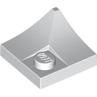 Lego Plate Special 2 x 2 with Double Inverted Curve, 1 Stud / White