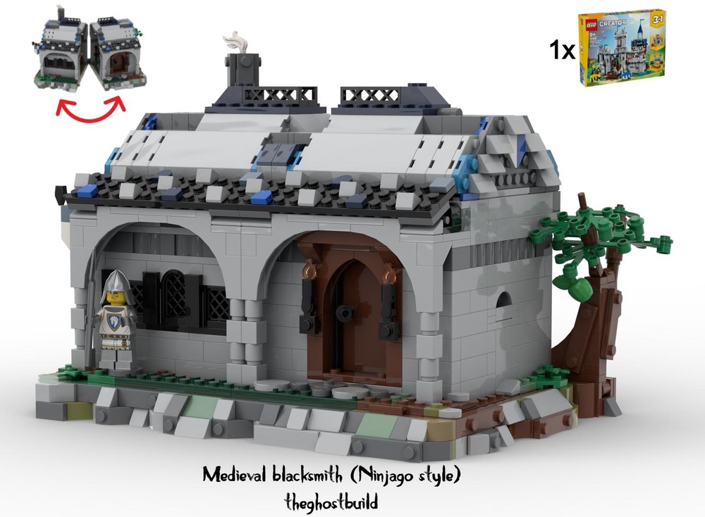 Lego Medieval Blacksmith (Ninjago style) - 31168 alternate (Medieval Horse Knight Castle)