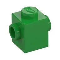 Brick Special 1 x 1 with Studs on 2 Sides / Bright Green