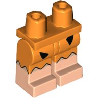 Lego Hips with Orange Legs and Light Nougat Boots Pattern with Fred Flintstone / Orange