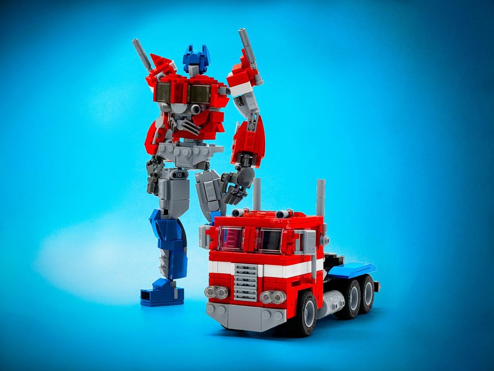 Lego Cabover Semi Truck and Optimus Prime Mech