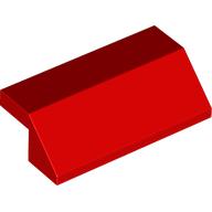 Lego Brick Sloped 45° 2 x 4 with 2/3 Inverted Cutout and no Studs / Red