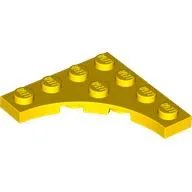 Plate Special 4 x 4 with 3 x 3 Quarter Round Cutout / Yellow