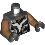 Lego Torso, Armor, Silver Falcon Shape Decorations print, Medium Nougat Arms, Black Hands / Pearl Titanium