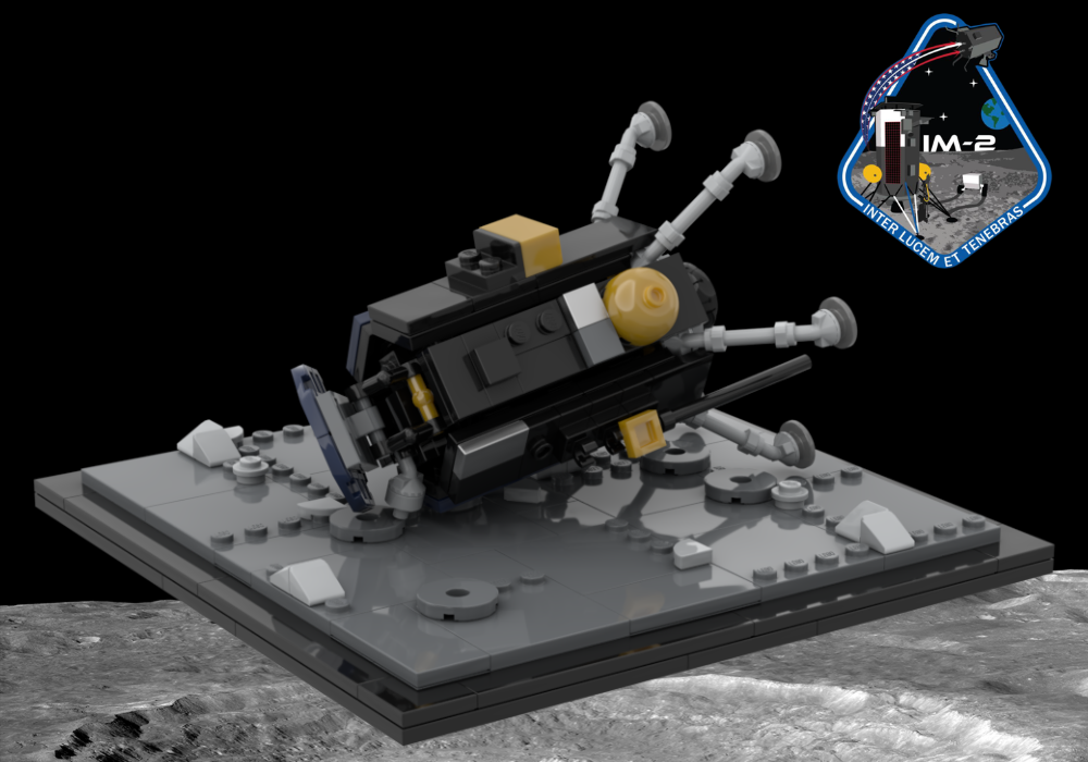Lego Athena Nova-C Lunar Lander (IM-2) With µNova Hopper and YAOKI Rover