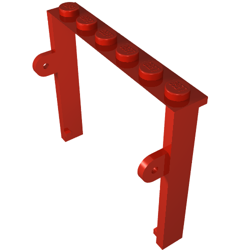 Lego Garage Door Frame (Old style) - Studs / Red