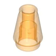 Cone 1 x 1 [Top Groove] / Trans-Orange