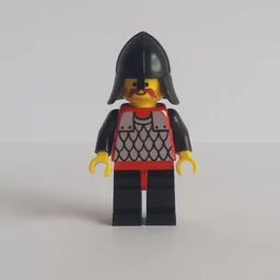 Knight (Scale Mail on Red) - Black Arms, Black Legs, Black Neck-Protector
