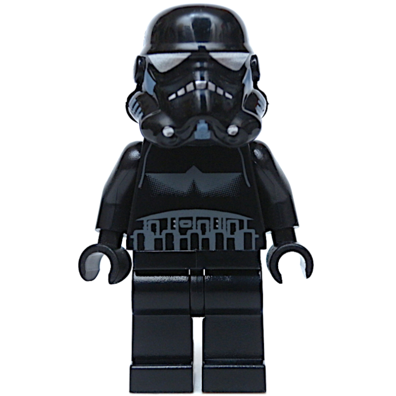Lego Imperial Shadow Trooper, Short Line on Back, Black, Plain Legs