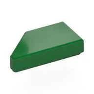 Tile 1 x 2 with Stud Notch Right / Green