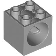 Lego Brick Special 2 x 2 x 1 2/3 with Worm Gear Hole / Light Bluish Gray
