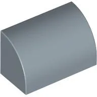 Brick Curved 1 x 2 x 1 No Studs / Sand Blue