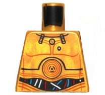 Lego Torso SW C-3PO with Blue, Red and White Wires Pattern