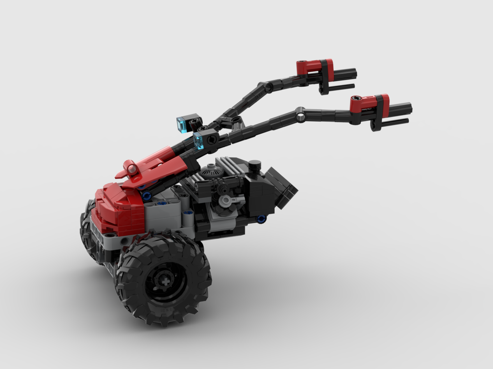 Lego Single-Axle Tractor with Adjustable Axle, PTO on/off, and V2 Engine