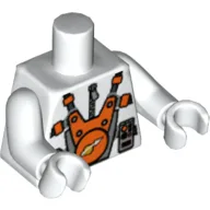 Torso, Astronaut with Orange and Silver Print, White Arms and Hands