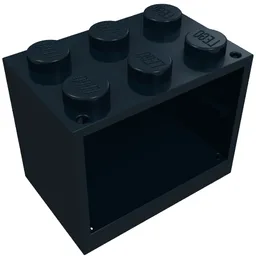 Cupboard 2 x 3 x 2 with Solid Studs / Black