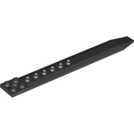 Lego Plate Special 2 x 16 with Angled Side Extensions and Hole (Rotor Blade) / Black