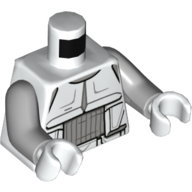 Lego Torso Armour, Scout Trooper, Dark Bluish Gray Chest Panel Print, Light Bluish Gray Arms, White Hands / White