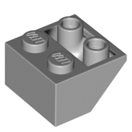 Lego Brick Sloped Inverted 45° 2 x 2 [Round Hollow Bottom Pin, Bar-sized Stud Holes] / Light Bluish Gray