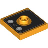 Lego Plate Special 2 x 2 with Center Stud (Jumper) with Black Square, Light Bluish Grey Circles print
