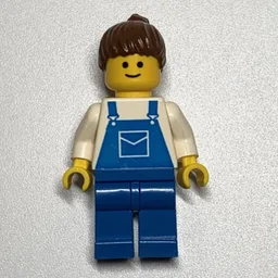 White Torso, Blue Legs, Brown Hair Ponytail