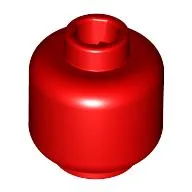 Minifig Head [Plain] [Hollow Stud] / Red