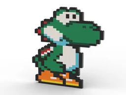 Super Mario Yoshi 8 Bit Brick Model