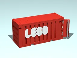 Shipping Container - 20 ft - 16 stud - Bricks