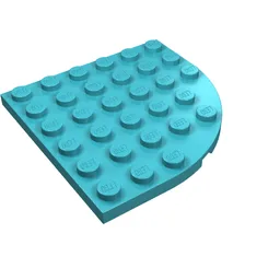 Plate Round Corner 6 x 6 / Medium Azure