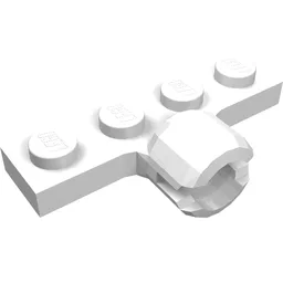 Plate Special 1 x 4 with Towball Socket, Long, 2 Slots / White