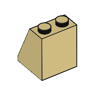 Lego Brick Sloped 65° 2 x 2 x 2 Smooth without Bottom Tube / Tan