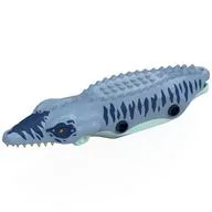 Animal Body Part, Dinosaur, Mosasaurus Body with Dark Blue Markings, Light Aqua Belly Print / Sand Blue