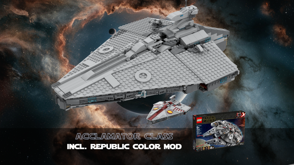 Lego Acclamator-class playset - 75257 alternative + Republic colour mod