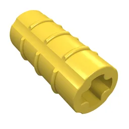 Technic Axle Connector Ridged [with x Hole x Orientation] / Yellow