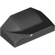 Lego Brick Wedged, Curved 1 x 2 x 2/3 No Studs, Wing End / Black