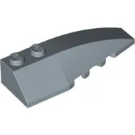 Brick Wedged, Curved 6 x 2 Right, Inner Ridges / Sand Blue