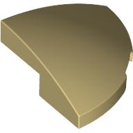 Lego Brick Round Corner, Curved 2 x 2 x 2/3 Quarter Circle With 1 x 1 Bottom Cutout / Tan