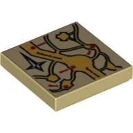 Tile 2 x 2 with Marauder's Map Print / Tan