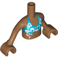 Lego Minidoll Torso Girl with Dark Azure Bikini Top Print, Medium Nougat Arms with Hands / Medium Nougat