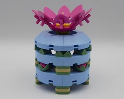 Pink Flower Box with Lid Made Using Cactus 11509