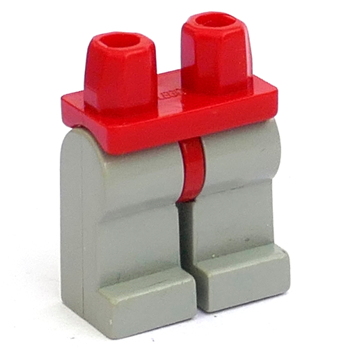 Lego Hips and Light Gray Legs / Red