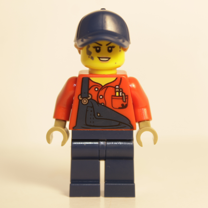 Lego Red Torso, Dark Blue Overall, Dark Blue Cap
