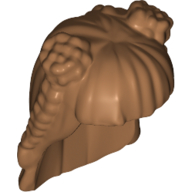 Lego Hair Long, Two Buns, Three Braids, Hole for Pin / Medium Nougat