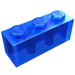 Brick 1 x 3 / Trans-Dark Blue