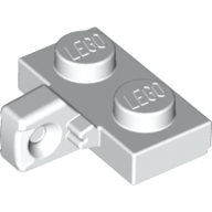 Lego Hinge Plate 1 x 2 Locking with 1 Finger on Side, with Groove / White